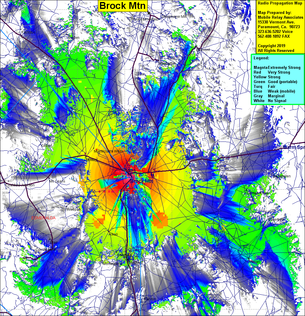 heat map radio coverage Brock Mtn